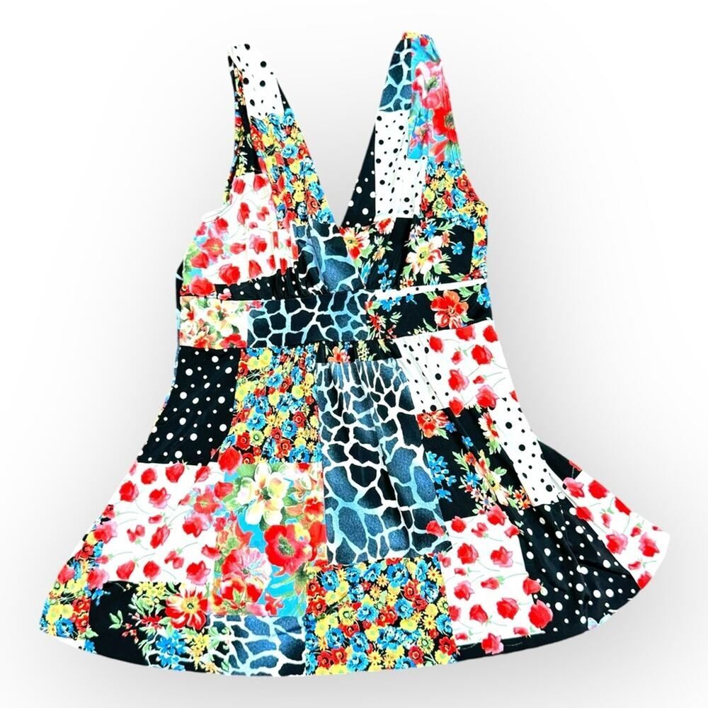 Y2K Body Central Multi-Pattern Babydoll Tank Top Size Medium